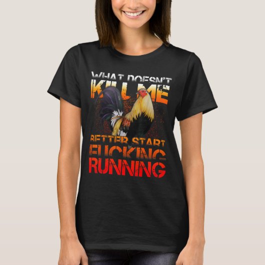T-shirt Combat de Coq Amusant (Devant)
