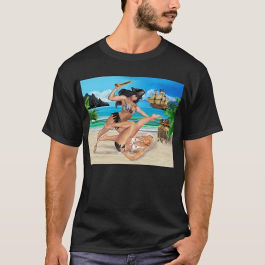 T-SHIRT COMBAT DE FILLE PIRATES (Devant)