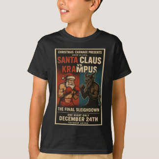 T-shirt Combat de Noël entre le Père Noël et Krampus - Dar