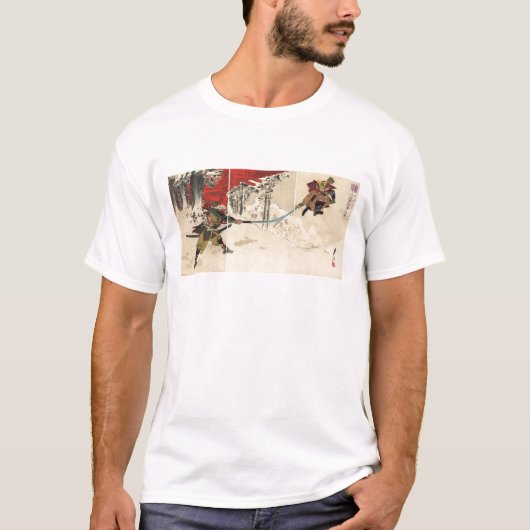 T-shirt Combat de samouraïs dans la neige circa 1890 (Devant)