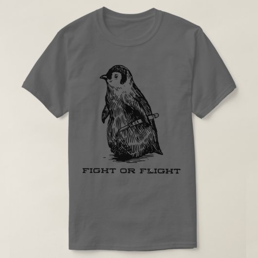 T-shirt Combat ou vol Drôle Pun de Pingouin Combat ou vol (Design devant)