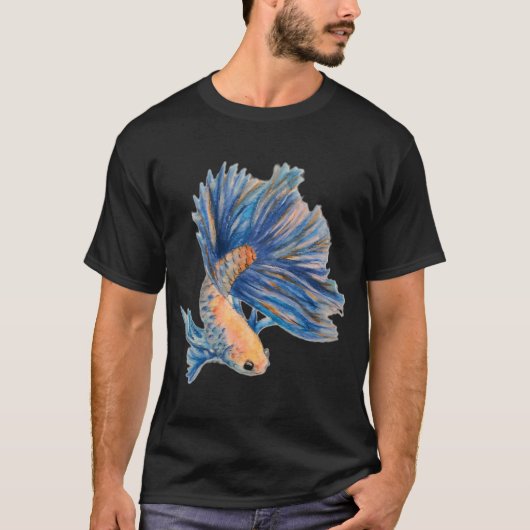 T-shirt Combattant à nageoire bleue (Devant)
