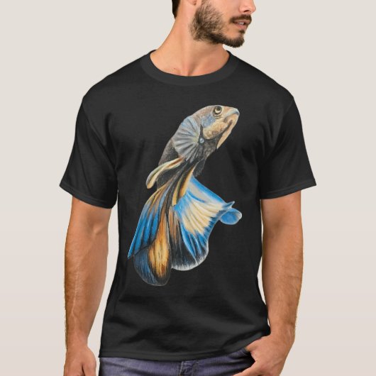 T-shirt Combattant bleu orange (Devant)