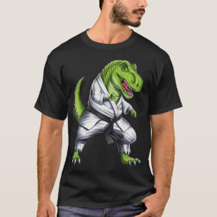 T-shirt Combattant de karaté dinosaure T-Rex