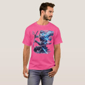 T-shirt Combattant médiéval d'épée d'anime drôle (Devant entier)