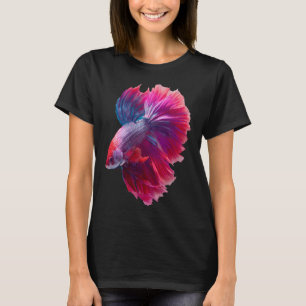 T-shirt Combattant siamois Betta orchidée cramoisie avec n