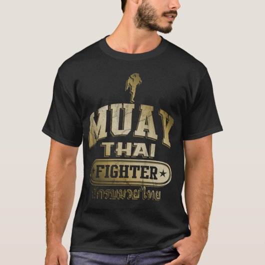T-shirt Combattant thaïlandais de Muay d'or (Devant)