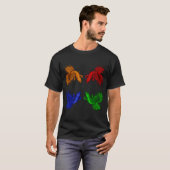 T-shirt Combattants à queue de couronne (Devant entier)