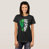 T-shirt Combattons la stigmatisation Ruban vert de sensibi (Devant entier)
