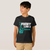 T-shirt Combattre Comme La Reine Turquoise Gants de boxe C (Devant entier)