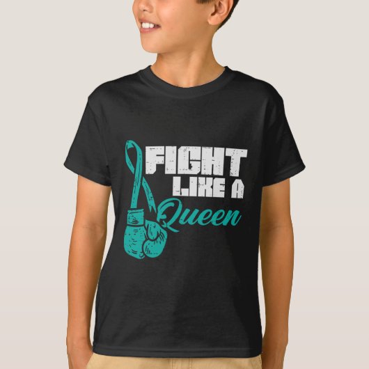 T-shirt Combattre Comme La Reine Turquoise Gants de boxe C (Devant)