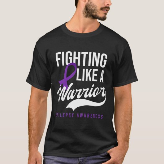 T-shirt Combattre Comme Un Guerrier Conception Épilepsie S (Devant)