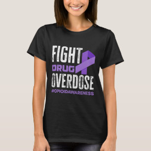 T-shirt Combattre la surdose de drogue Pruple Ribbon Opioï