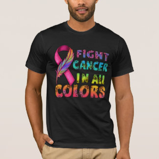 T-shirt combattre le cancer dans toutes les couleurs chemi