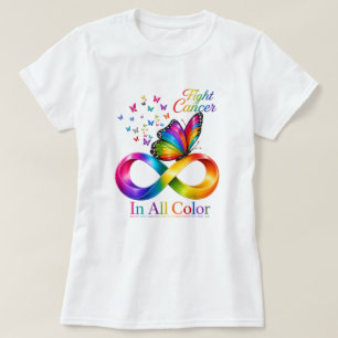 T-shirt combattre le cancer dans toutes les couleurs papil