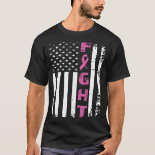 T-shirt Combattre le cancer du sein Ruban rose Patriotique