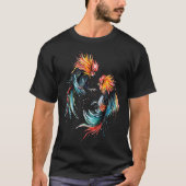 T-shirt Combattre le coq Art poulet chinois Zodiac Pride (Devant)