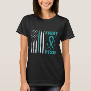 T-shirt Combattre Le Ruban Turquoise Ptsd Et Son Indicateu