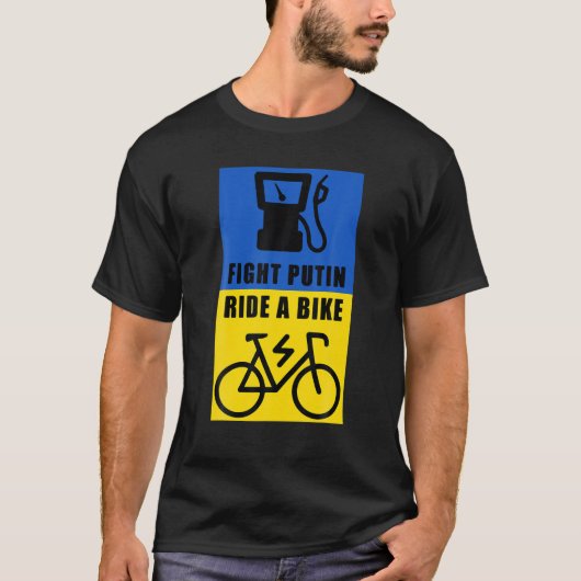 T-shirt Combattre Poutine À Vélo (Devant)