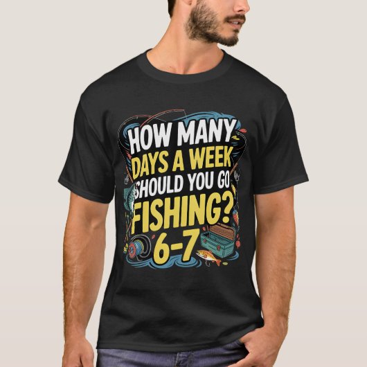 T-shirt Combien de jours devriez-vous aller pêcher – Mem (Devant)