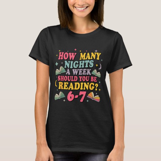 T-shirt Combien de nuits de lecture 67 Meme Six Seven Prof (Devant)