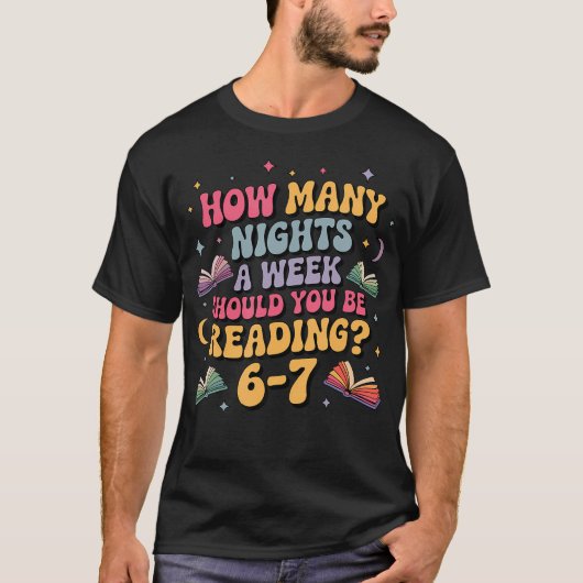 T-shirt Combien de nuits de lecture 67 Meme Six Seven Prof (Devant)