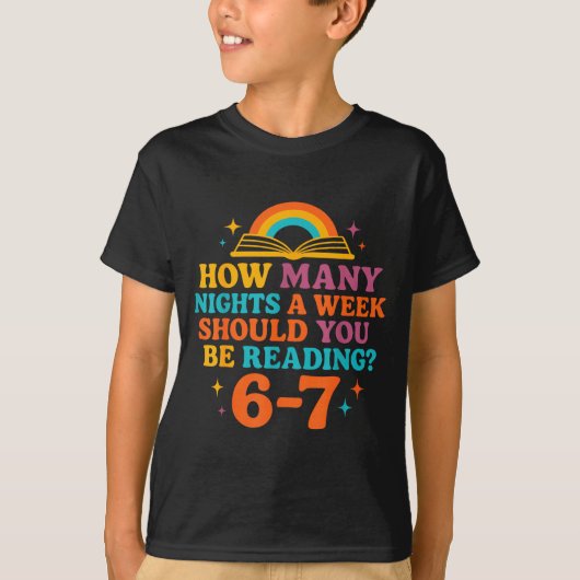 T-shirt Combien de nuits par semaine devriez-vous lire 67 (Devant)