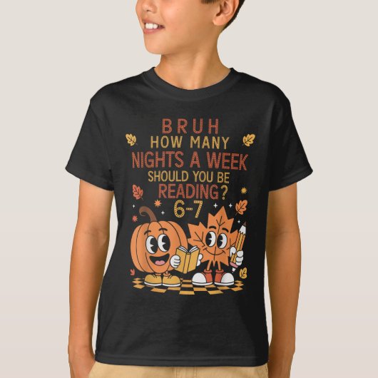 T-shirt Combien de nuits par semaine devriez-vous lire 67 (Devant)