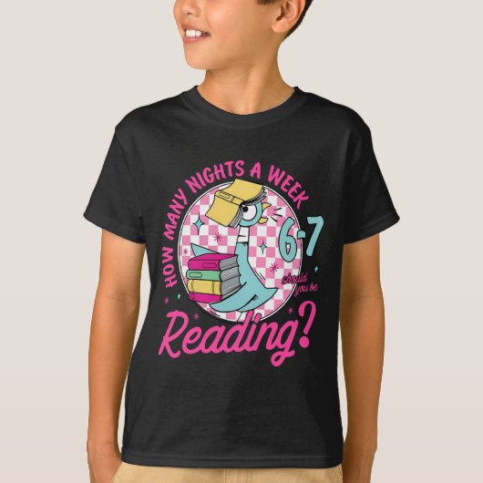 T-shirt Combien de nuits par semaine devriez-vous lire 67 (Devant)