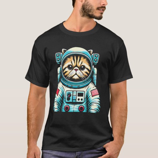 T-shirt Combinaison spatiale d'astronaute de chat persan (Devant)