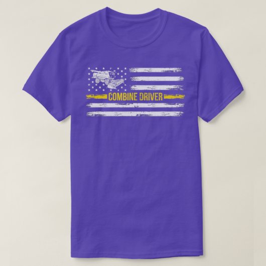T-shirt Combine le conducteur de moissonneuse I American F (Design devant)