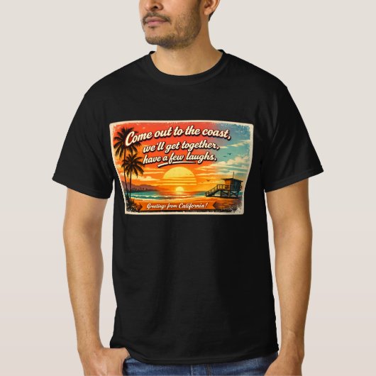 T-shirt Come Out to the Coast Men's Dark Value (Devant)
