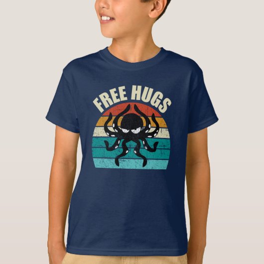 T-shirt Comédie de céphalopodes à 8 bras libres (Devant)