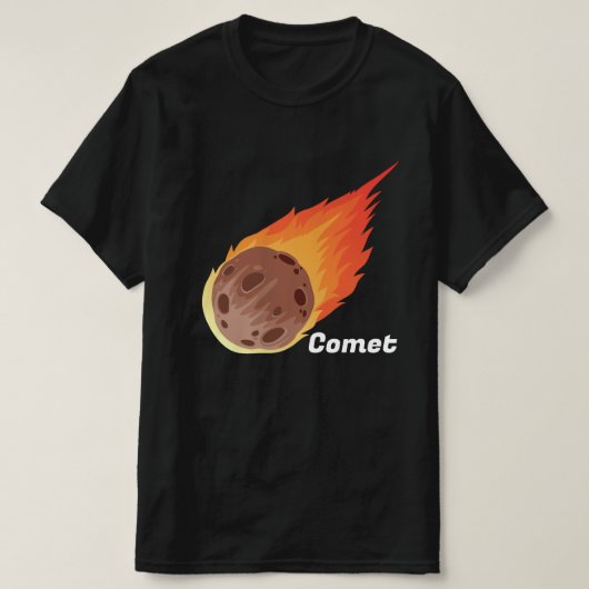 T-shirt Comète incroyable avec feu l Universe Noir (Design devant)