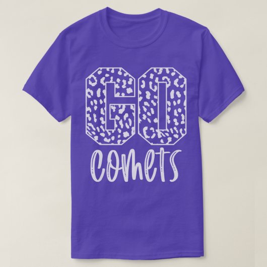 T-shirt Comets Team Mascot School Spirit Game Night Leopar (Design devant)