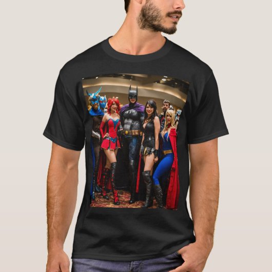 T-shirt : "Comic Con Crew : Homme's Group Graphic T-Shirt" (Devant)