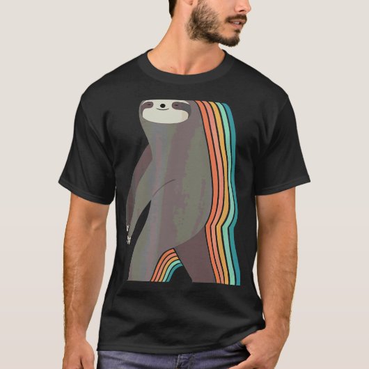 T-shirt Comic Sleepwalker Sloth Rainbow (Devant)