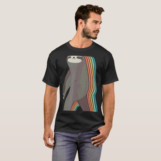 T-shirt Comic Sleepwalker Sloth Rainbow (Devant entier)
