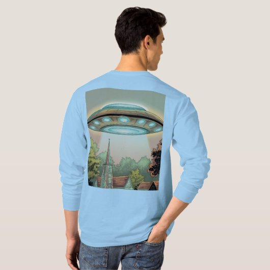 T-Shirt Comic Style UFO Image (Dos entier)