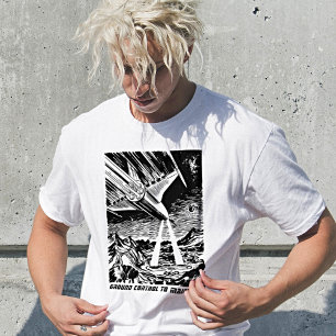 T-Shirt Comic Vintage Fusée Espace Sci-Fi Rétro