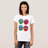 T-shirt Comic Wow Hello Love Pink Apple Pop Art (Devant entier)