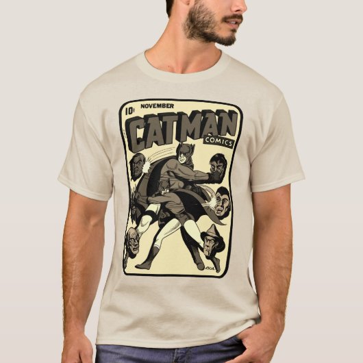T-shirt Comics CAT-MAN des années 1940 (Devant)