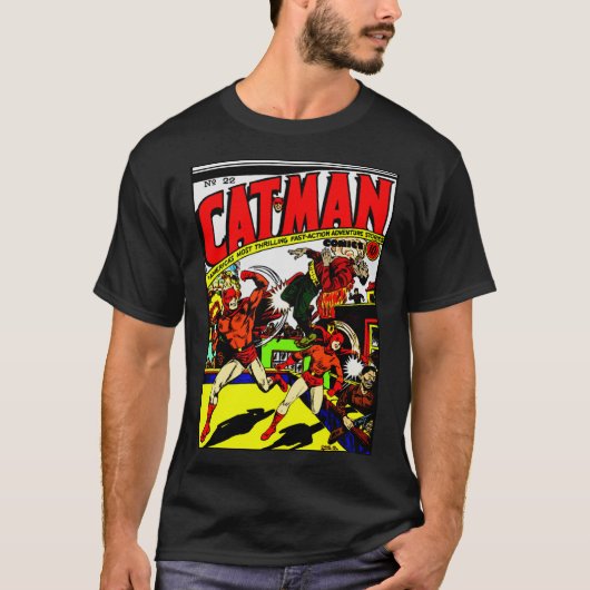 T-shirt Comics CAT-MAN des années 1940 (Devant)