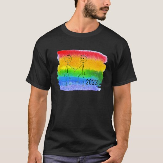 T-shirt Coming out 2023 for gay men Pride CSD homosexual L (Devant)