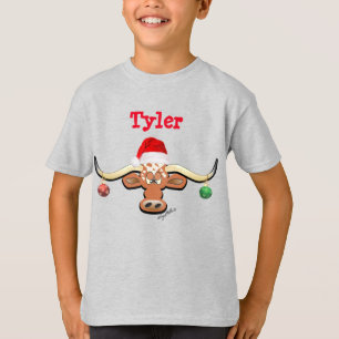 T-shirt Comique Noël Longhorn Steer