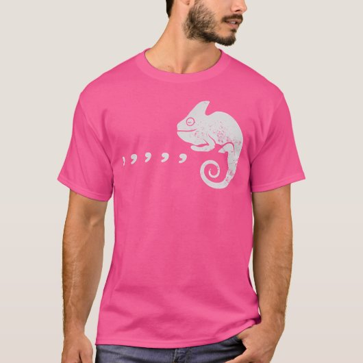 T-shirt Comma Chameleon Funny 80S Music Pun (Devant)