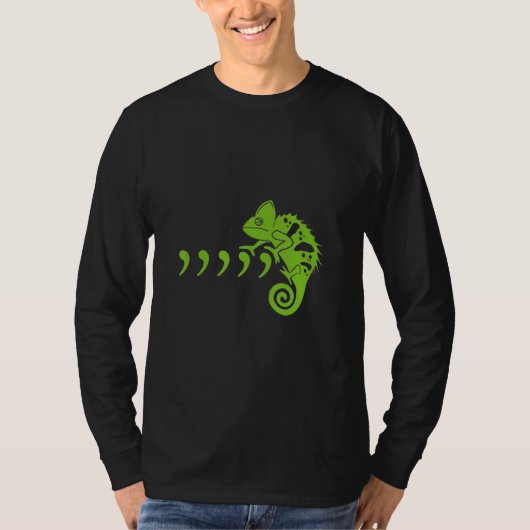 T-shirt Comma Chameleon Funny 80's Musique Lyrics Animaux (Devant)