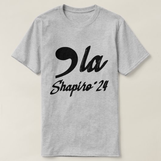 T-shirt Comma-La Kamala Harris Shapiro 2024 Cursive (Design devant)