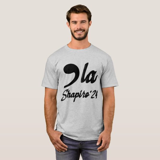 T-shirt Comma-La Kamala Harris Shapiro 2024 Cursive (Devant entier)