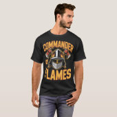 T-shirt Commandant des pompiers des flammes (Devant entier)